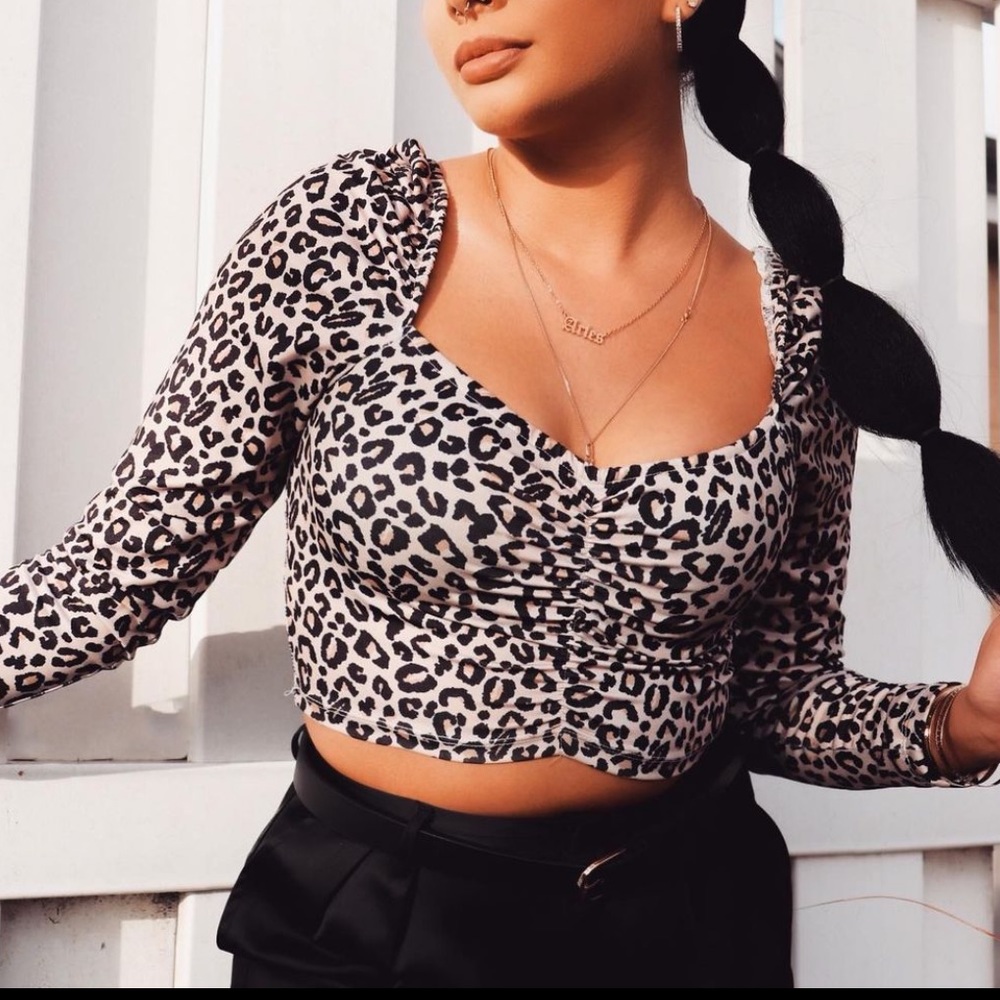 Forever 21 cheetah print long sleeve top